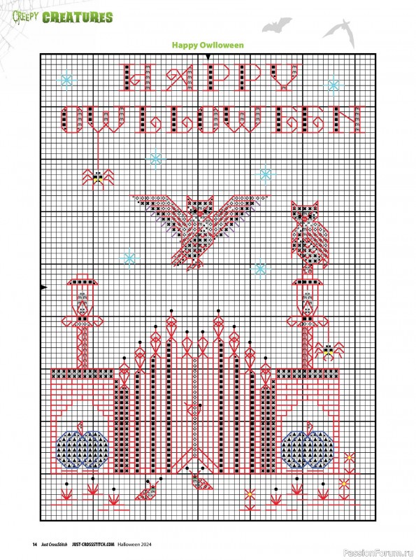 Коллекция вышивки в журнале «Just CrossStitch - Halloween 2024»