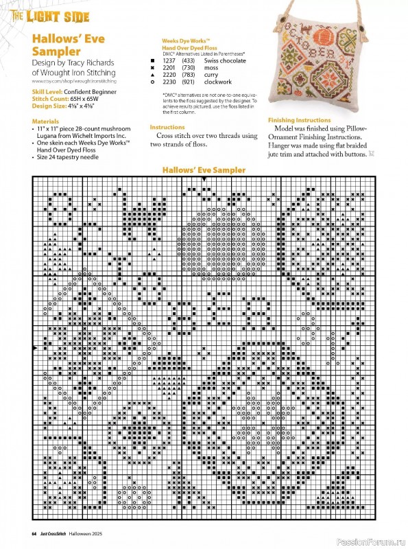 Коллекция вышивки в журнале «Just CrossStitch - Halloween 2025»