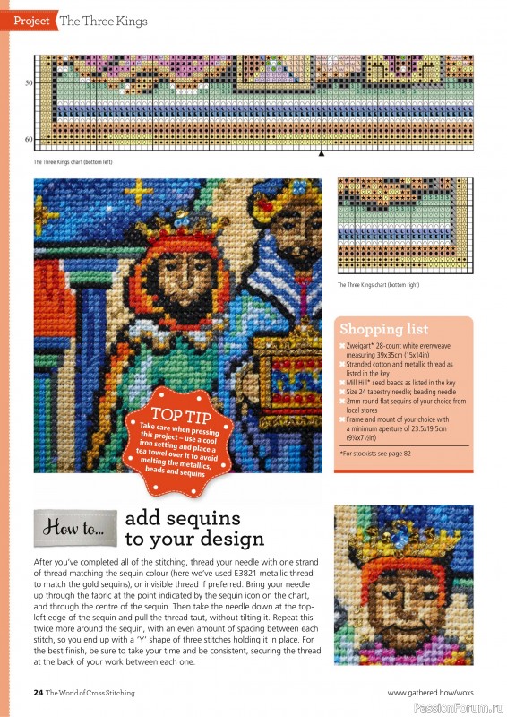 Коллекция вышивки в журнале «The World of Cross Stitching №351 2024»