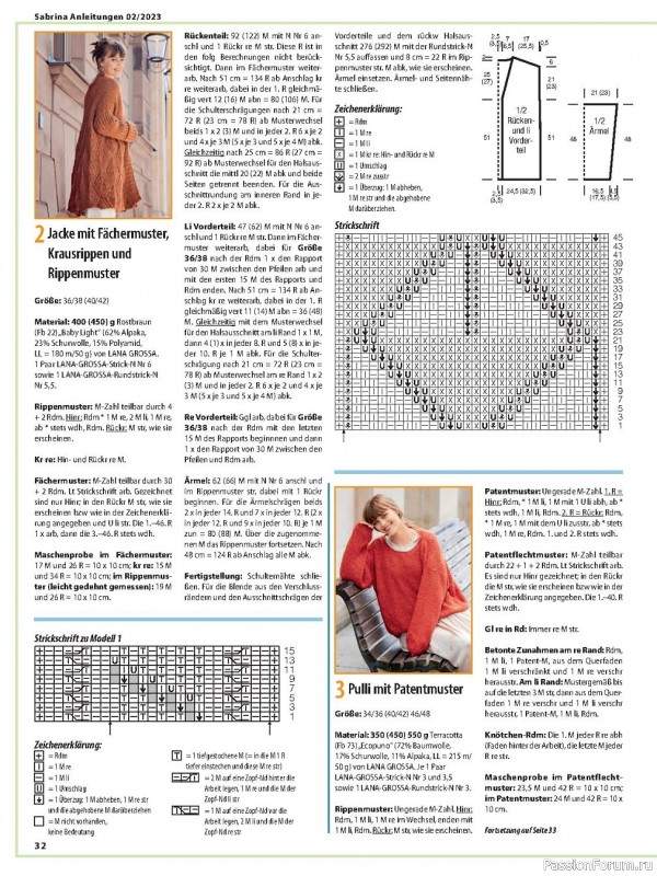 Вязаные модели в журнале «Sabrina German №2 2023»