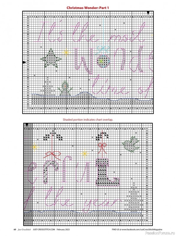 Коллекция вышивки в журнале «Just CrossStitch - February 2023»