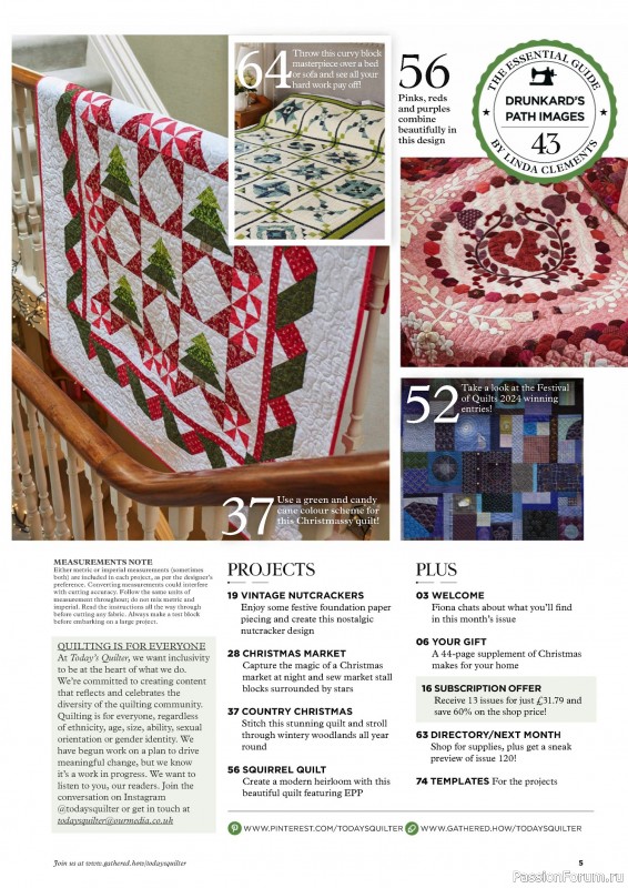 Коллекция проектов для рукодельниц в журнале «Today's Quilter №119 2024»