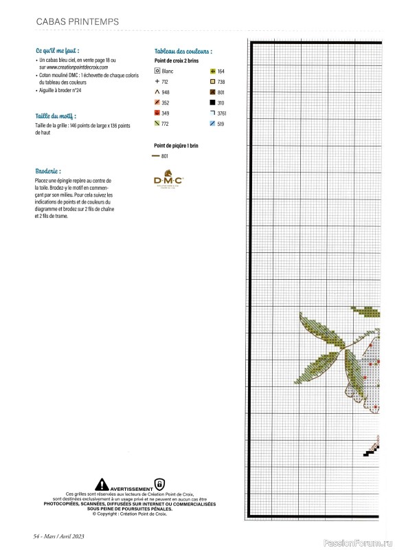 Коллекция вышивки в журнале «Creation point de croix №99 2023»
