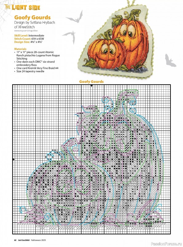 Коллекция вышивки в журнале «Just CrossStitch - Halloween 2025»