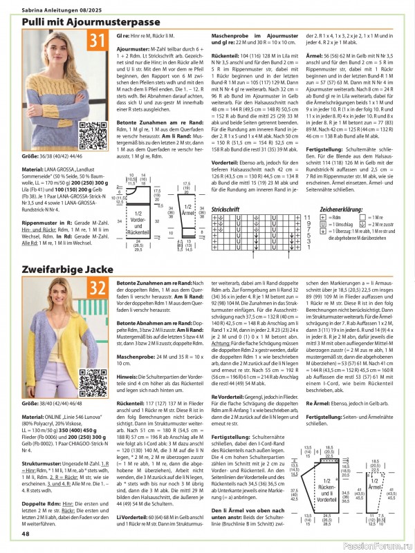Вязаные модели в журнале «Sabrina №8 2025 German»