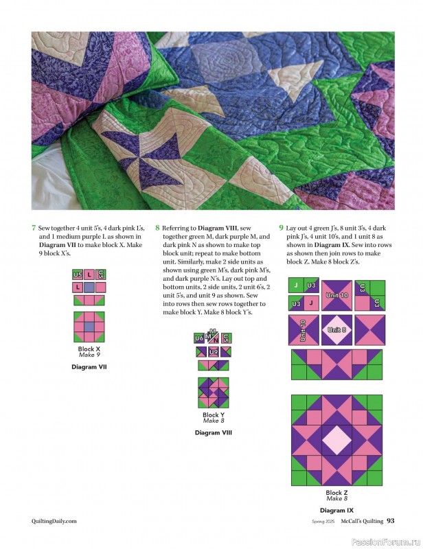 Коллекция проектов для рукодельниц в журнале «McCalls Quilting - Spring 2025»