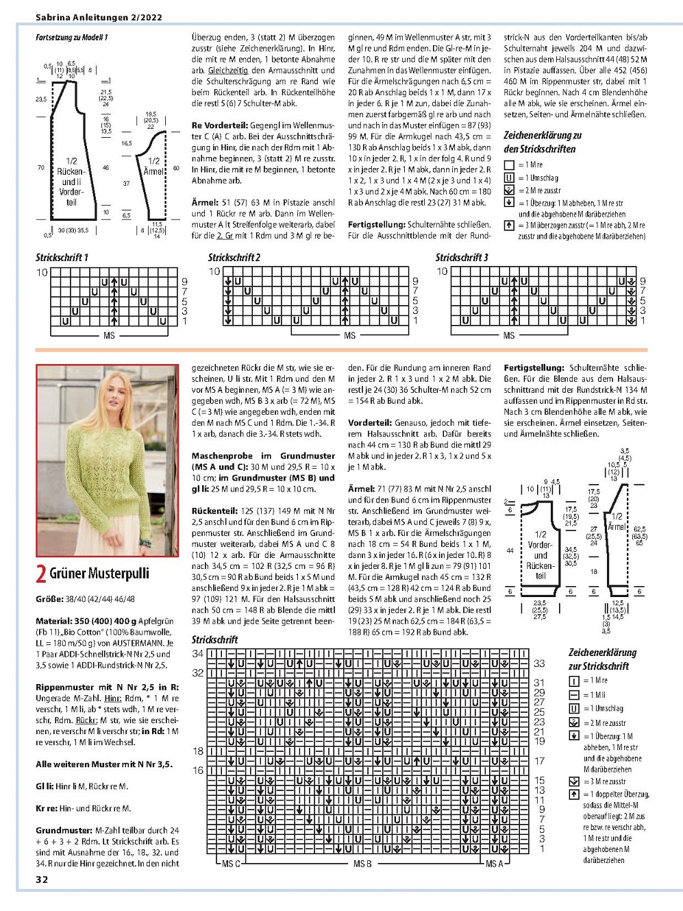Вязаные модели для женщин в журнале "Sabrina №2 2022 Germany"