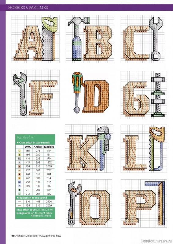 Коллекция вышивки в журнале «Cross Stitching Alphabet Collection 2022»