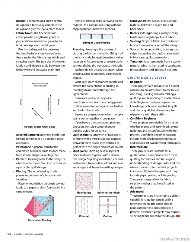 Коллекция проектов для рукодельниц в журнале «Quilter's World - Spring 2025»