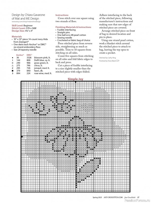 Коллекция вышивки в журнале «Just CrossStitch - Spring 2025»