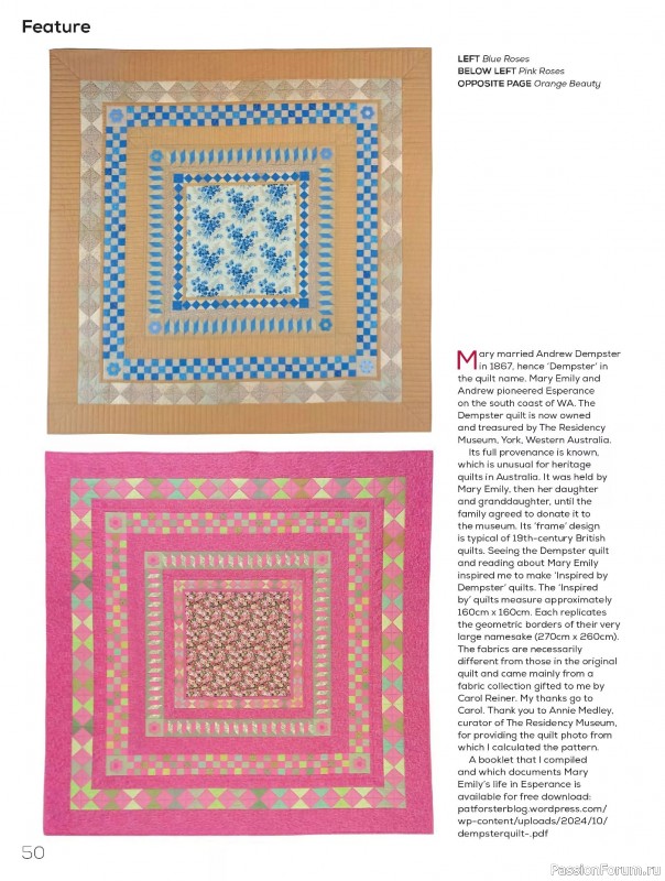 Коллекция проектов для рукодельниц в журнале «Quilters Companion №133 2025»