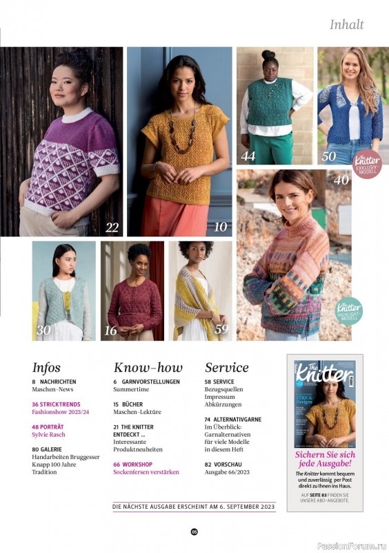 Вязаные проекты спицами в журнале «The Knitter Germany №65 2023»