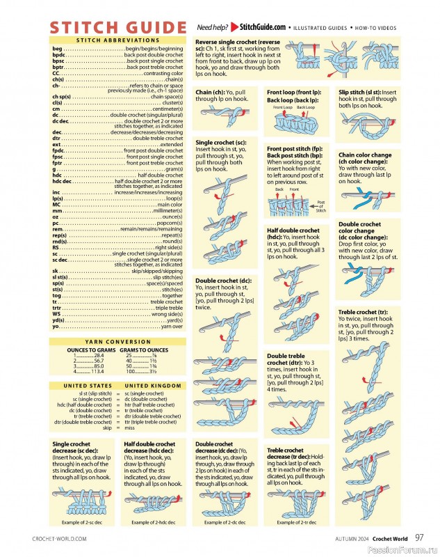 Вязаные проекты крючком в журнале «Crochet World - Autumn 2024»