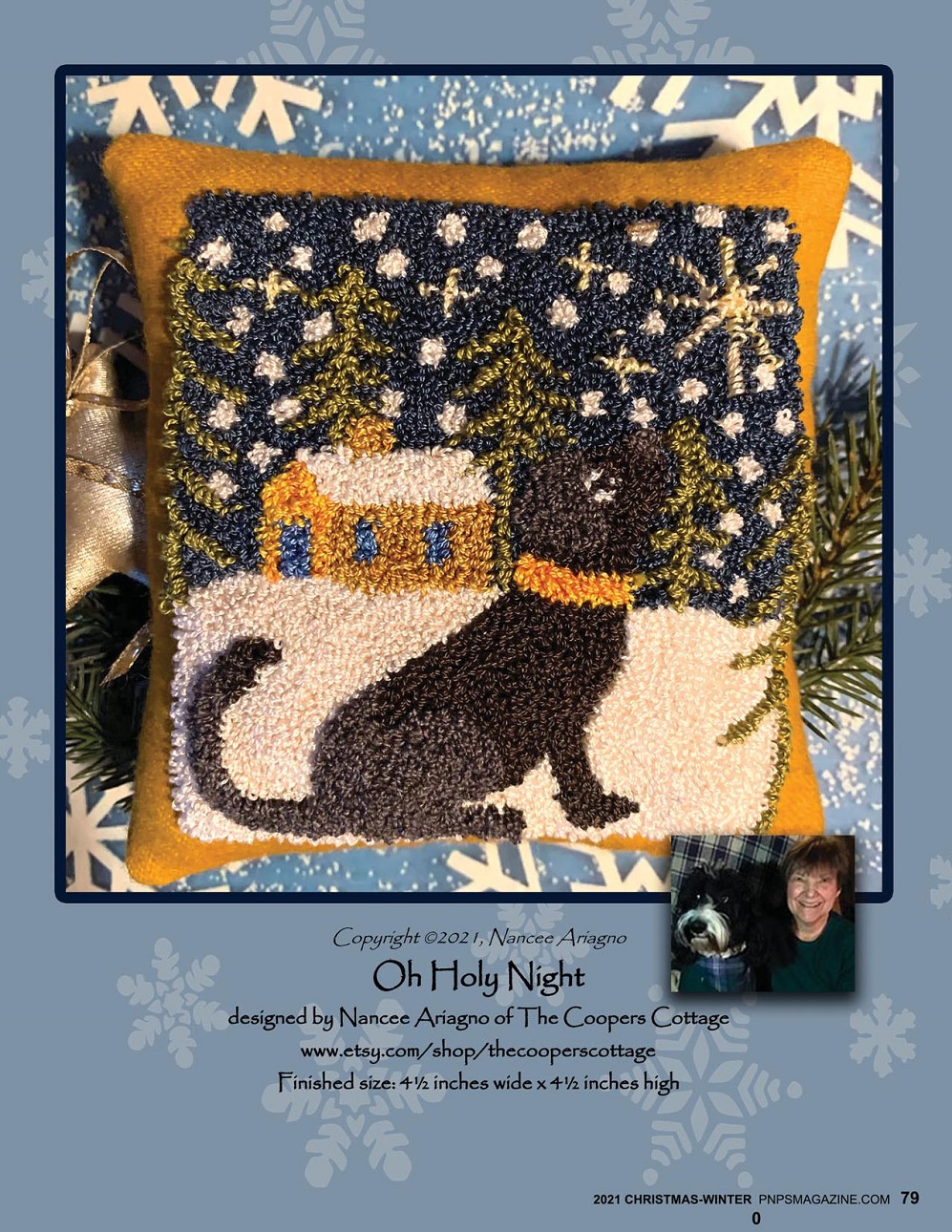 Вышивка в журнале "Punch Needle & Primitive Stitcher - Christmas/Winter 2021"