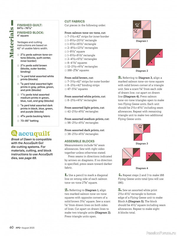 Коллекция проектов для рукодельниц в журнале «American Patchwork & Quilting №195 2025»