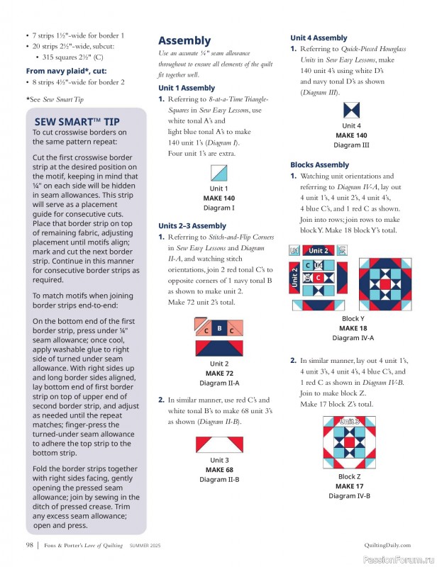 Коллекция проектов для рукодельниц в журнале «Fons & Porter’s Love Of Quilting - Summer 2025»
