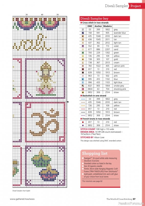 Коллекция вышивки в журнале «The World of Cross Stitching №350 2024»