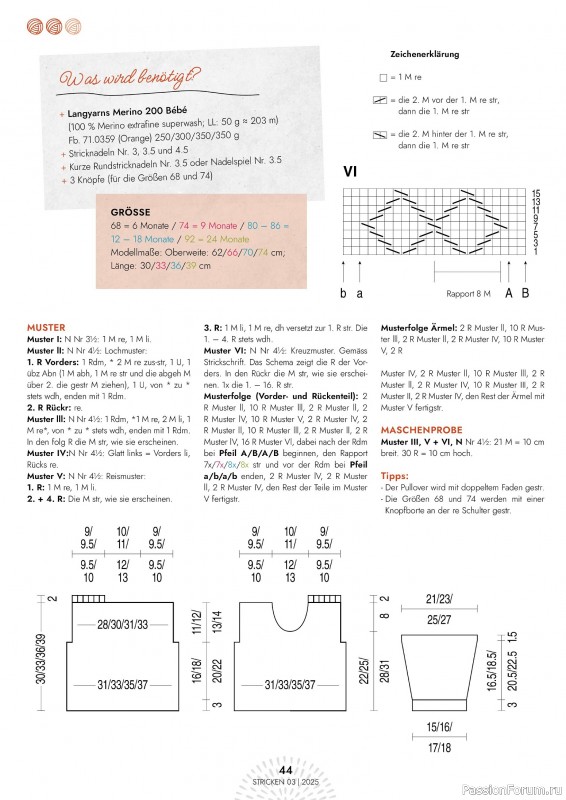 Вязаные модели в журнале «Einfach Stricken №3 2025»