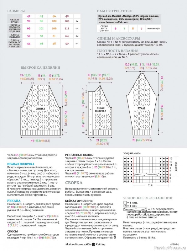 Вязаные модели в журнале «Knitting. Вязание №6 2024»