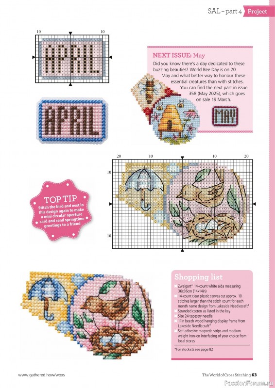 Коллекция вышивки в журнале «The World of Cross Stitching №357 2025»