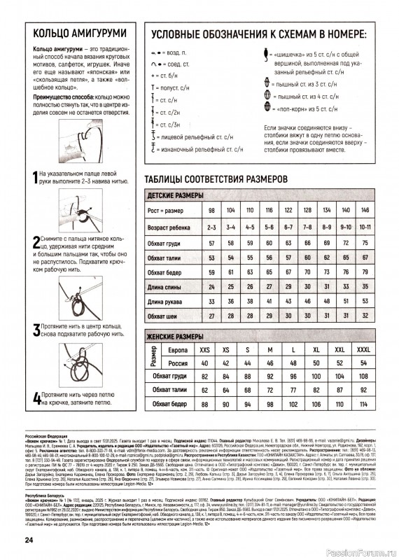 Вязаные модели в журнале «Вяжем крючком №1 2025»