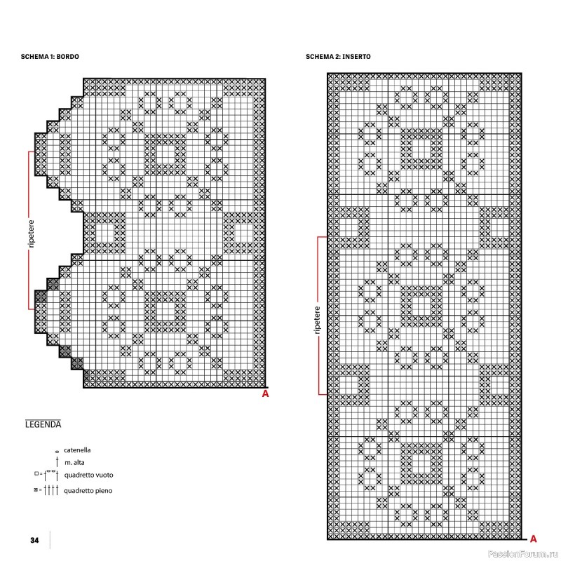 Вязаные проекты в журнале «Uncinetto Manuale Filet №12 2023»