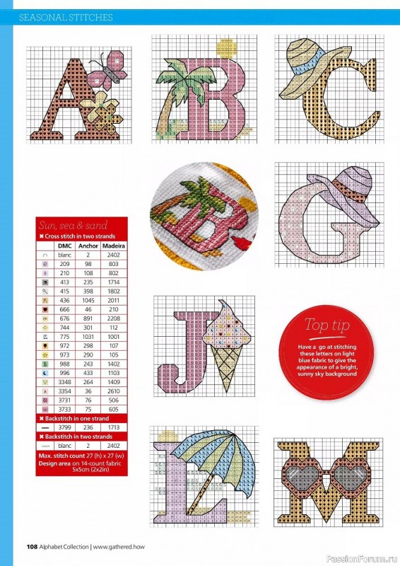 Коллекция вышивки в журнале «Cross Stitching Alphabet Collection 2022»