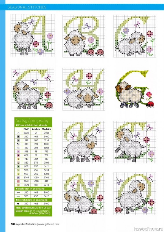 Коллекция вышивки в журнале «Cross Stitching Alphabet Collection 2022»