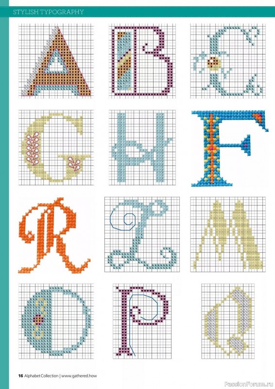 Коллекция вышивки в журнале «Cross Stitching Alphabet Collection 2022»