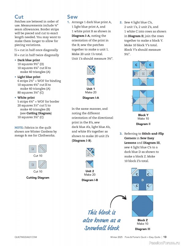 Коллекция проектов для рукодельниц в журнале «Quick+Easy Quilts - Winter 2025»