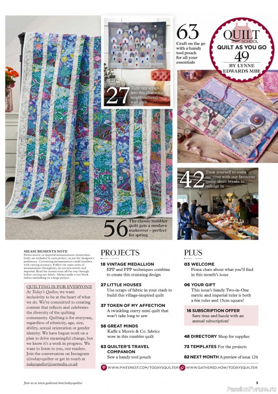 Коллекция проектов для рукодельниц в журнале «Today's Quilter №123 2025»