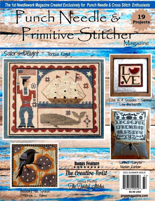 Коллекция вышивки в журнале «Punch Needle & Primitive Stitcher - Summer 2023»