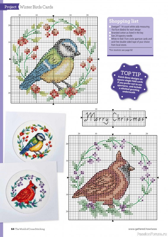 Коллекция вышивки в журнале «The World of Cross Stitching №351 2024»