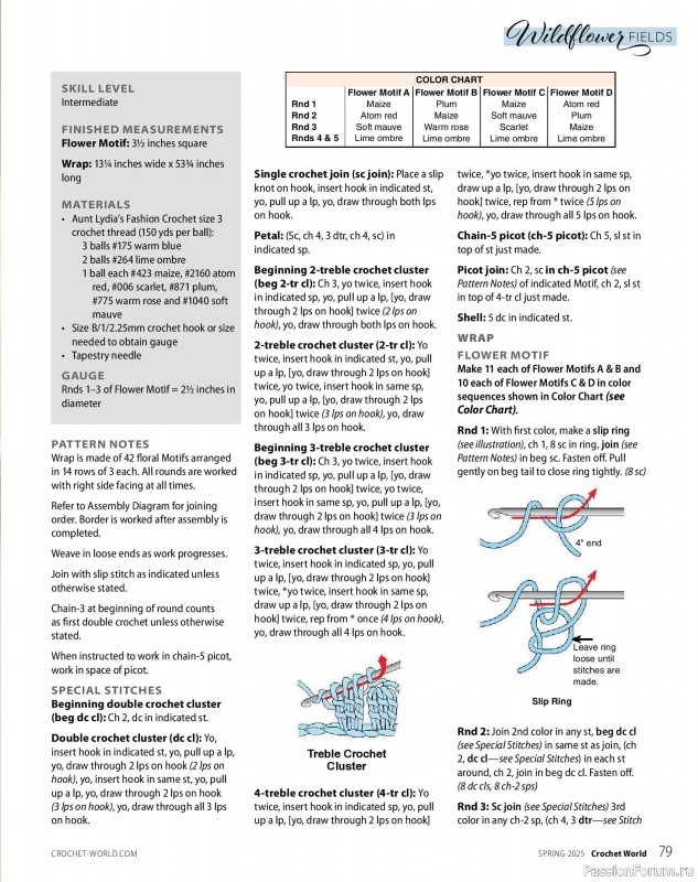 Вязаные проекты крючком в журнале «Crochet World - Spring 2025»