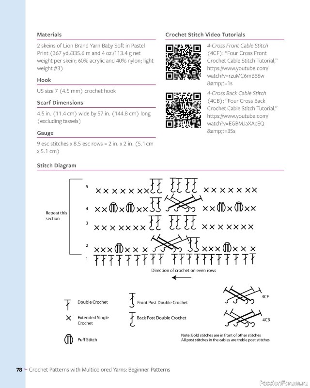 Вязаные проекты в книге «Colorful Crochet Cables»