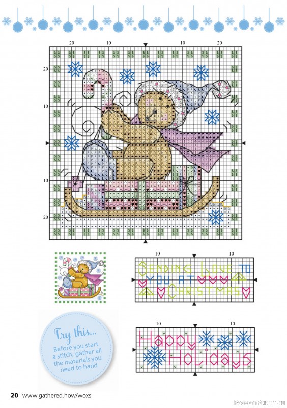 Коллекция вышивки в журнале «The World of Cross Stitching №350 2024»