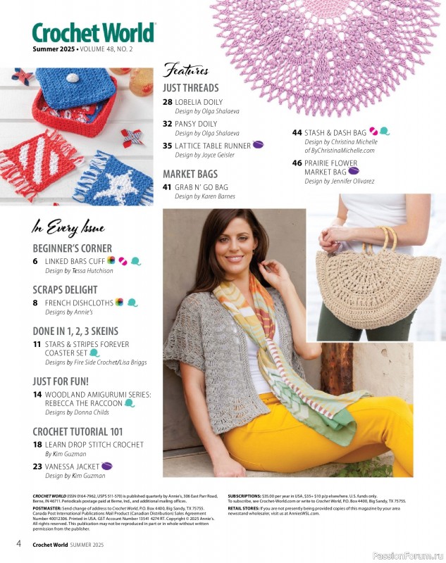 Вязаные проекты крючком в журнале «Crochet World - Summer 2025»