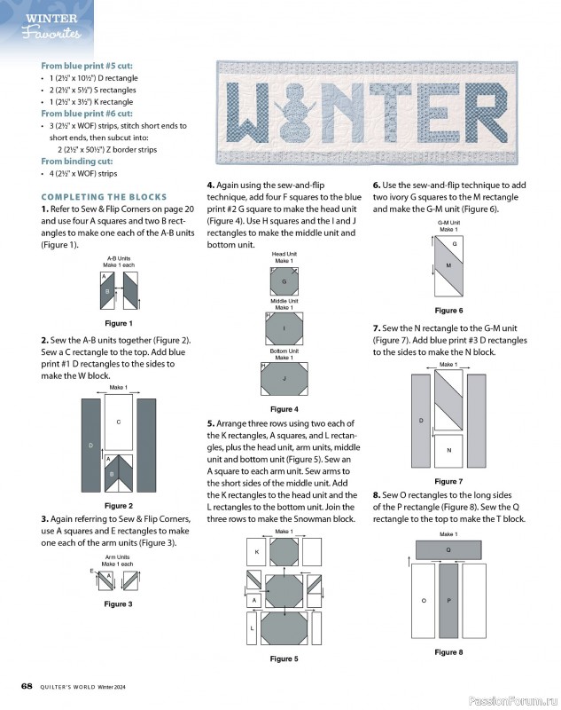 Коллекция проектов для рукодельниц в журнале «Quilter's World - Winter 2024»