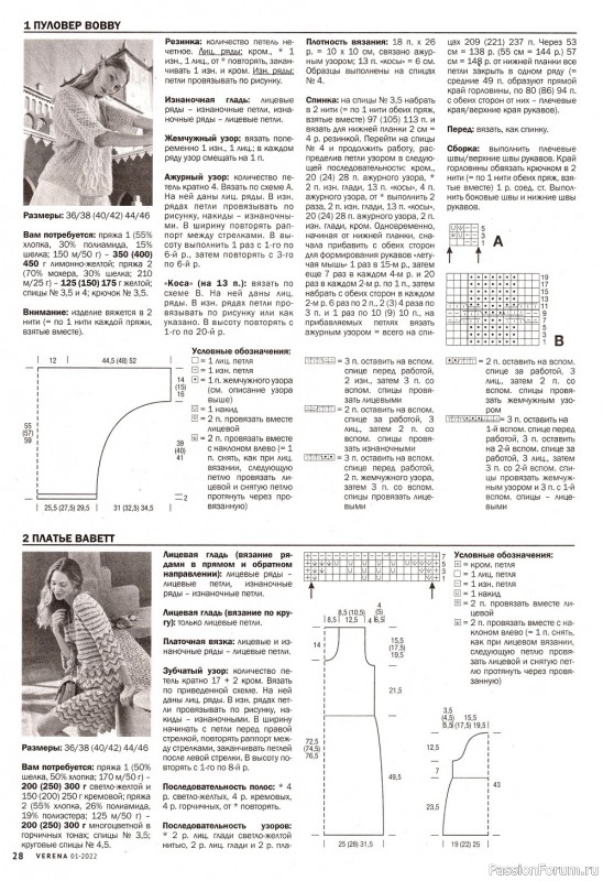 Вязаные модели в журнале «Verena №1 2022»