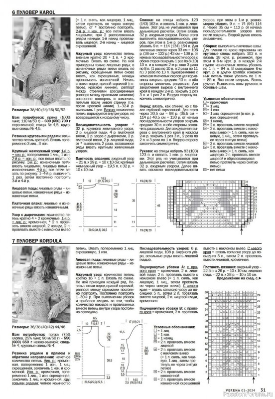 Вязаные модели в журнале «Verena №1 2024»