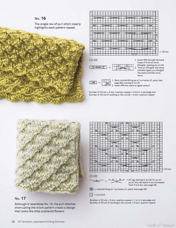 Вязаные проекты в книге «55 Fantastic Japanese Knitting Stitches»