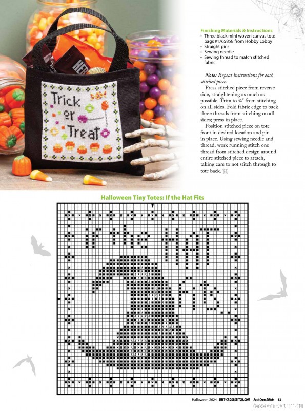 Коллекция вышивки в журнале «Just CrossStitch - Halloween 2024»