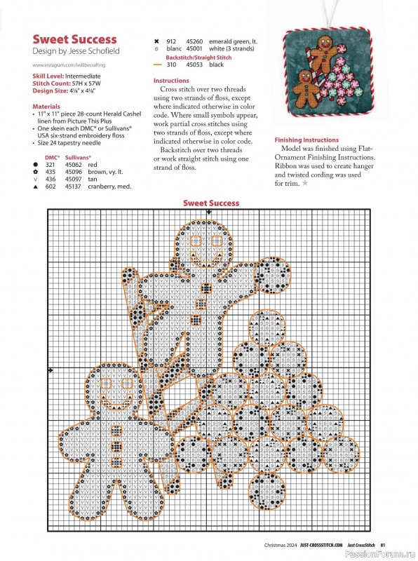 Коллекция вышивки в журнале «Just Cross Stitch - Christmas 2024»