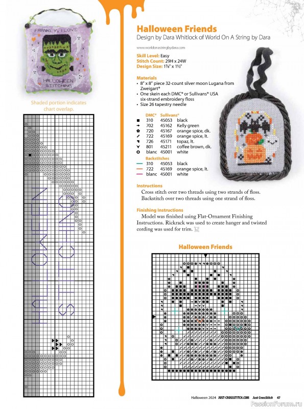 Коллекция вышивки в журнале «Just CrossStitch - Halloween 2024»