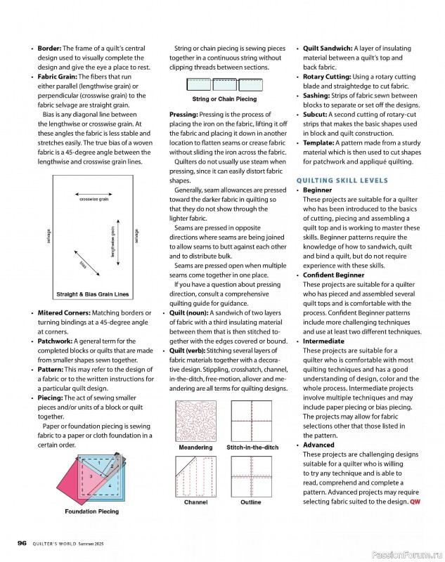 Коллекция проектов для рукодельниц в журнале «Quilter’s World - Summer 2025»