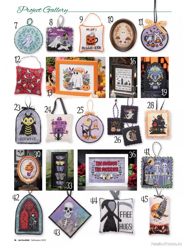 Коллекция вышивки в журнале «Just CrossStitch - Halloween 2025»
