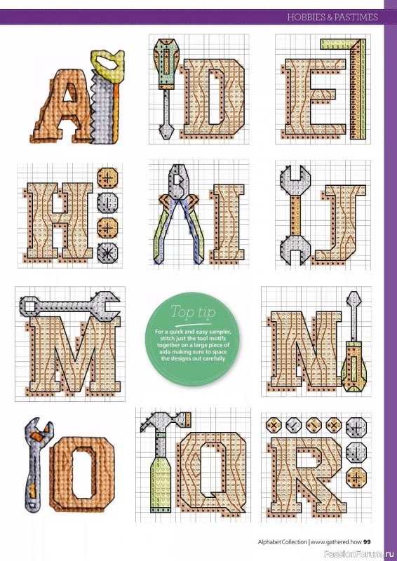 Коллекция вышивки в журнале «Cross Stitching Alphabet Collection 2022»