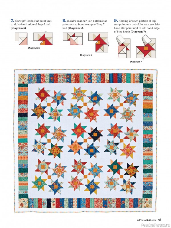 Коллекция проектов для рукодельниц в журнале «American Patchwork & Quilting №195 2025»