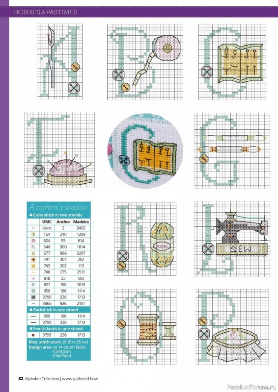 Коллекция вышивки в журнале «Cross Stitching Alphabet Collection 2022»