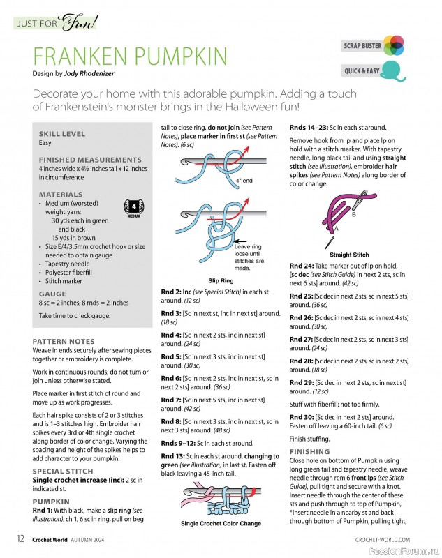 Вязаные проекты крючком в журнале «Crochet World - Autumn 2024»